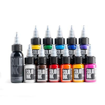 SET 12 COLORES MINI TRAVEL SOLID INK 1/2 oz
