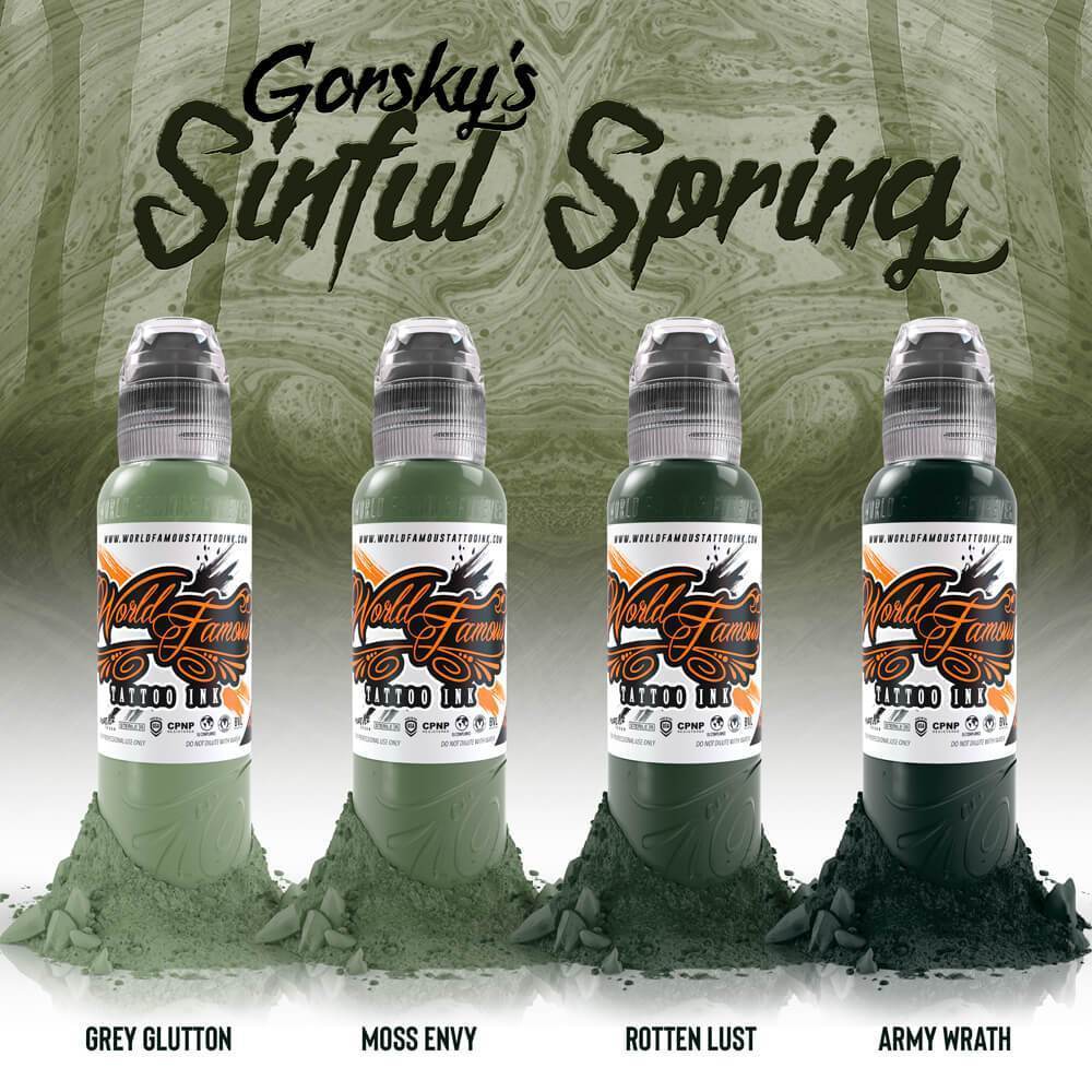 SET 4 TINTAS GORSKY´S SINFUL SPRING WORLD FAMOUS 1oz