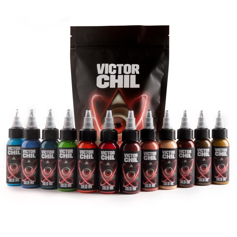 SET 12 TINTAS VICTOR CHIL SOLID INK 1oz