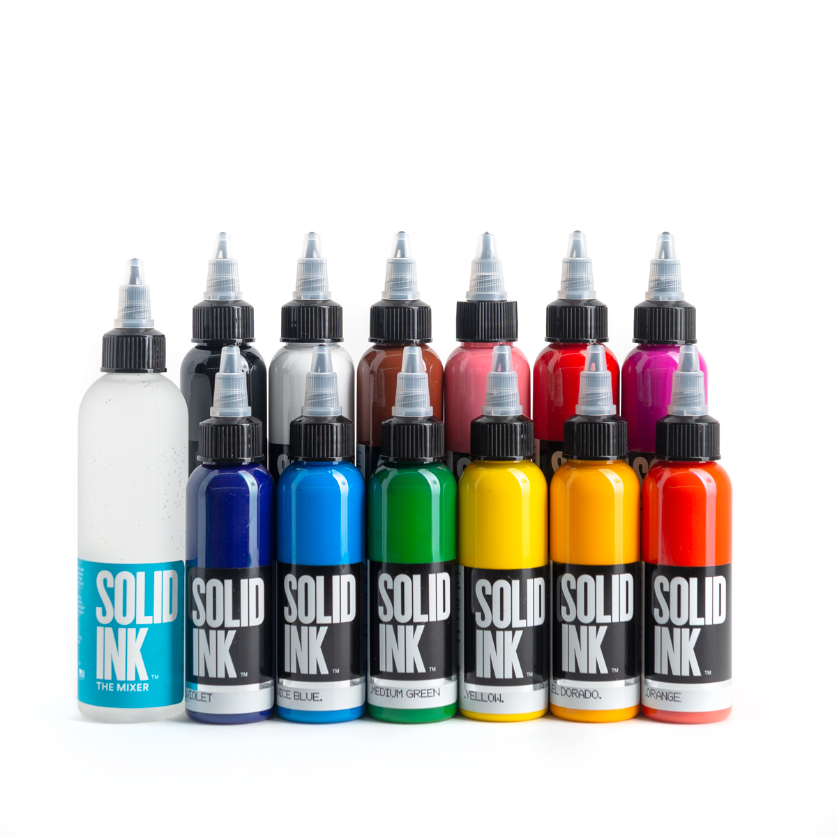SET 12 COLORES SOLID INK 1oz + MIXING
