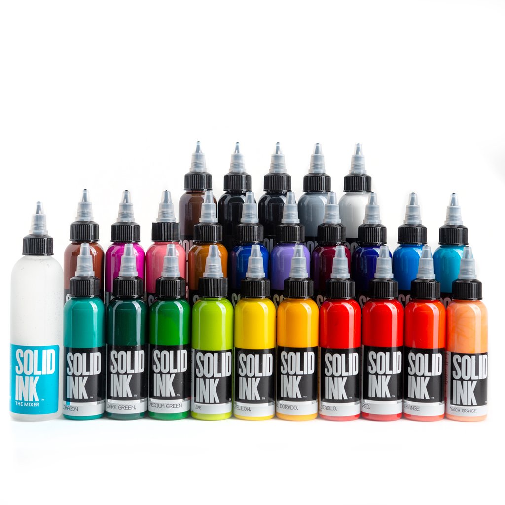 SET 25 COLORES SOLID INK 1oz + MIXING