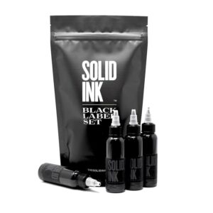 SET TINTAS SOLID INK BLACK LABEL SET 4oz