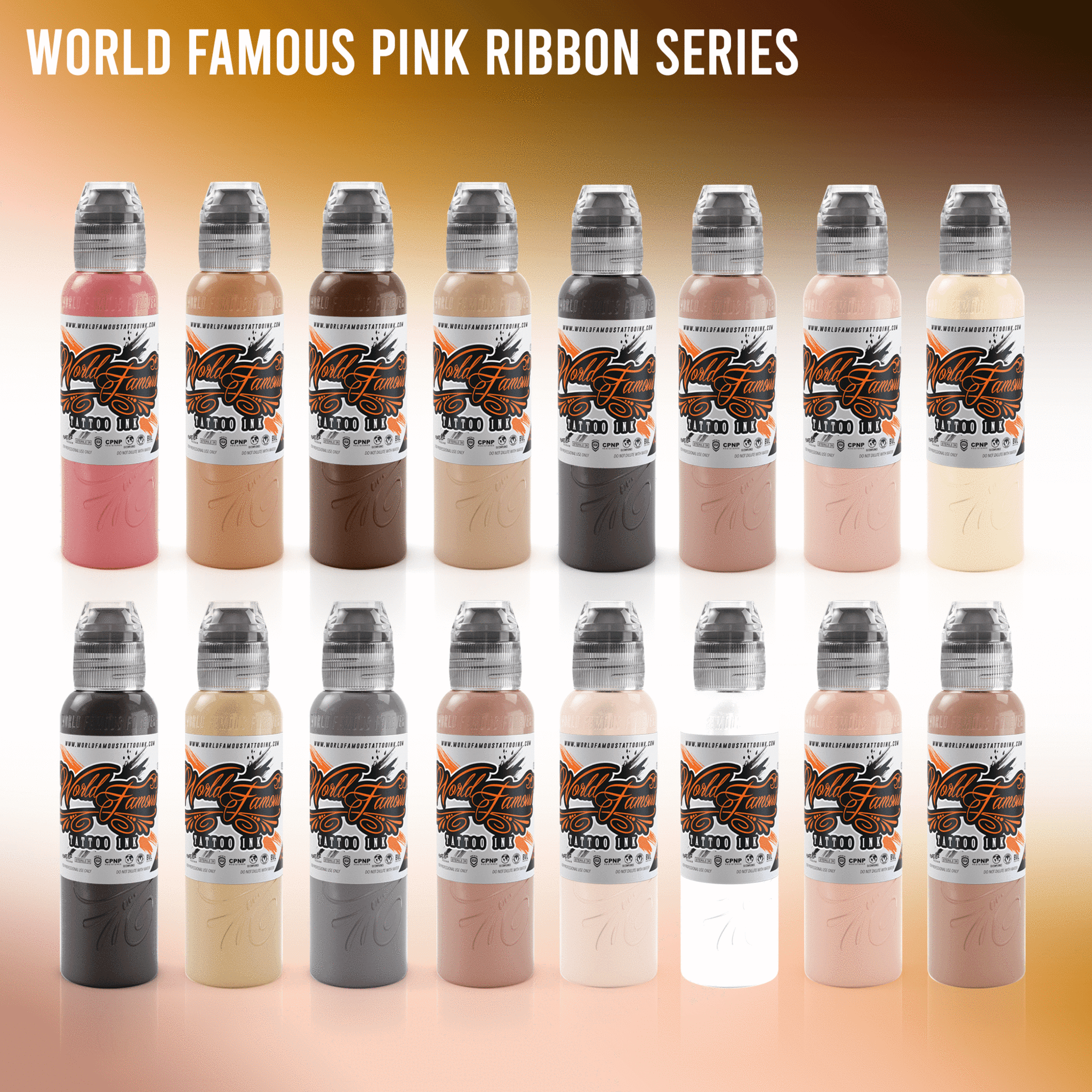 SET 16 COLORES PINK RIBBON WORLD FAMOUS 1OZ