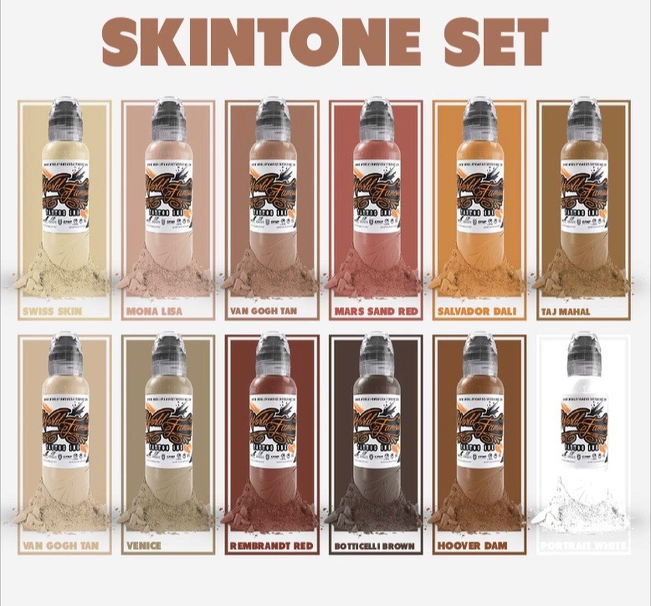 SET 12 COLORES SKINTONE WORLD FAMOUS 1OZ